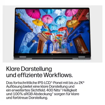 HP OmniBook X Flip Next Gen AI 16-cb0073ngx 2-in-1 nešiojamas kompiuteris, 16 inch 2.8K OLED jutiklinis, Snapdragon X Elite, 24GB RAM, 1TB SSD, Windows 11 Home, Meteorite Gray