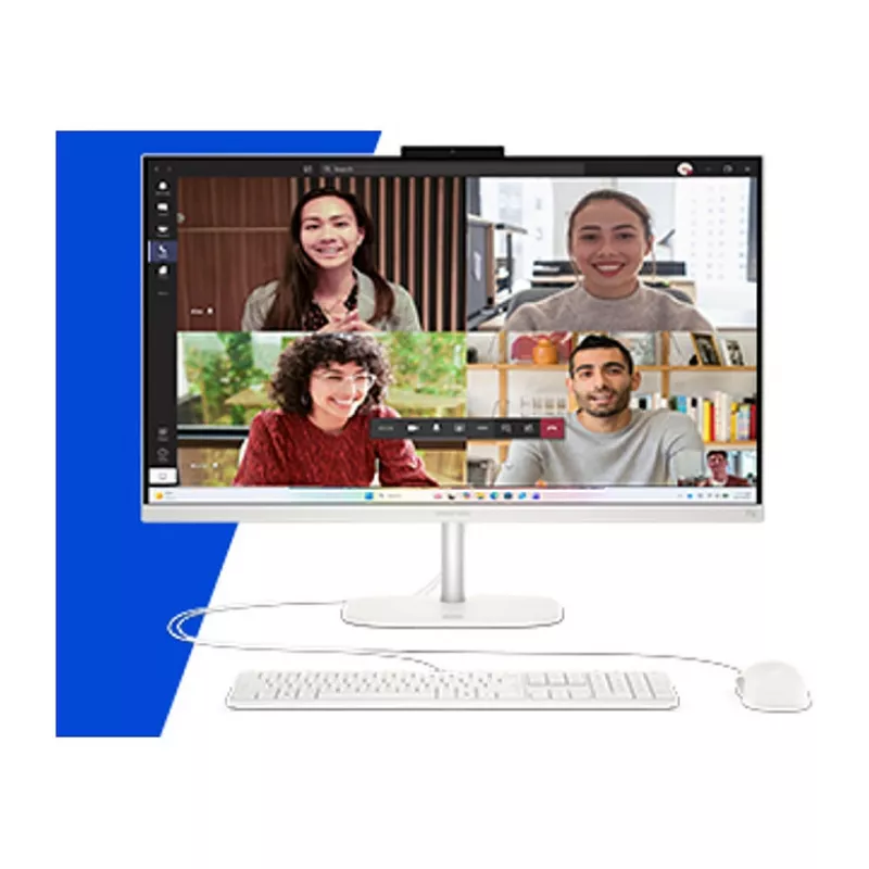 HP OmniStudio 27-cw0450ng All-in-One kompiuteris, 27 colių FHD ekranas, AMD Ryzen AI 5, 16 GB RAM, 512 GB SSD, Windows 11 Home, baltas