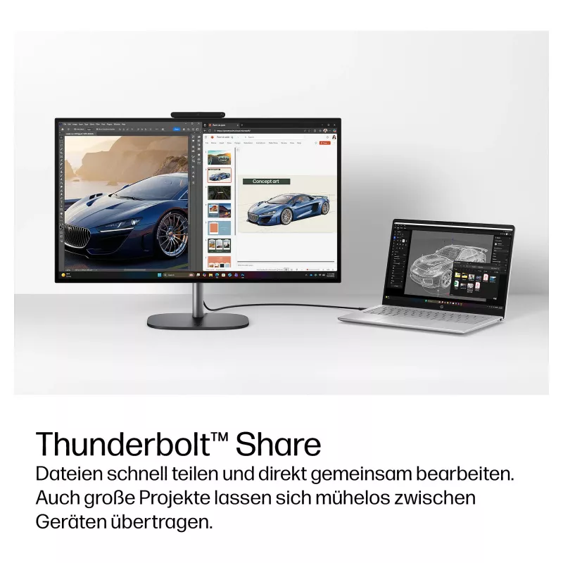 HP OmniStudio X 27-cx0452ng 27 colių QHD IPS All-in-One kompiuteris, Intel Core Ultra 5, 24GB DDR5 RAM, 1TB SSD, Windows 11 Home, baltas