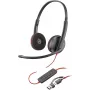 HP Poly Blackwire 3220 Stereo USB-C laidinis ausinių komplektas su USB-C/A adapteriu, juodos spalvos