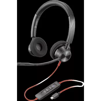 HP Poly Blackwire 3320-M USB-C laidinis ausinių komplektas su triukšmo slopinimo mikrofonu, juoda