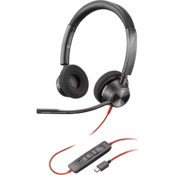 HP Poly Blackwire 3320-M USB-C laidinis ausinių komplektas su triukšmo slopinimo mikrofonu, juoda