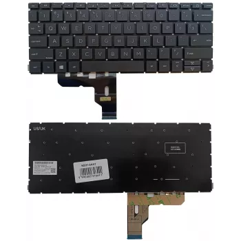 HP ProBook 430 G8/G9, 435 G7/G8 klaviatūra su apšvietimu (JAV anglų, juoda)