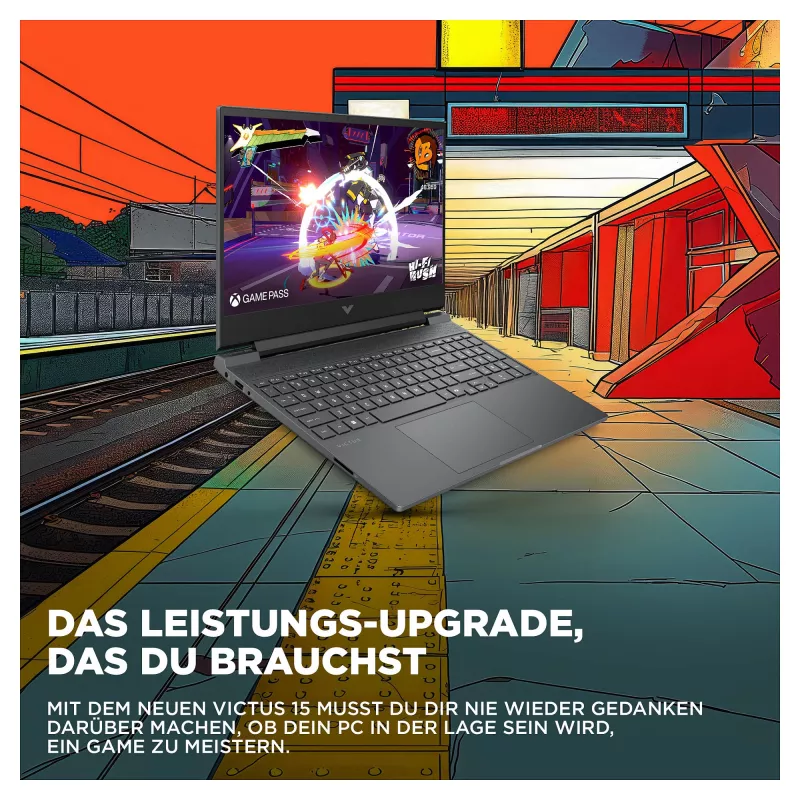 HP Victus 15-fa2140ng 15,6 colio Full HD 144Hz žaidimų nešiojamas kompiuteris, Intel Core i5-13420H, 16GB RAM, 512GB SSD, NVIDIA GeForce RTX 3050, FreeDOS, vokiška klaviatūra