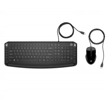 HP Wired Keyboard Mouse 250 FR - French AZERTY Keyboard and Mouse Set, Black