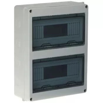 HT-24 paviršinis hermetiškas skirstomasis skydas, 24 moduliai, IP65, pilkas