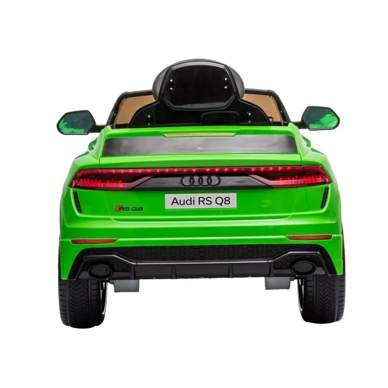 HUAWEI Audi RS Q8 baterijomis varomas automobilis su LED šviesomis, MP3 grotuvu ir nuotolinio valdymo pulteliu, žalias