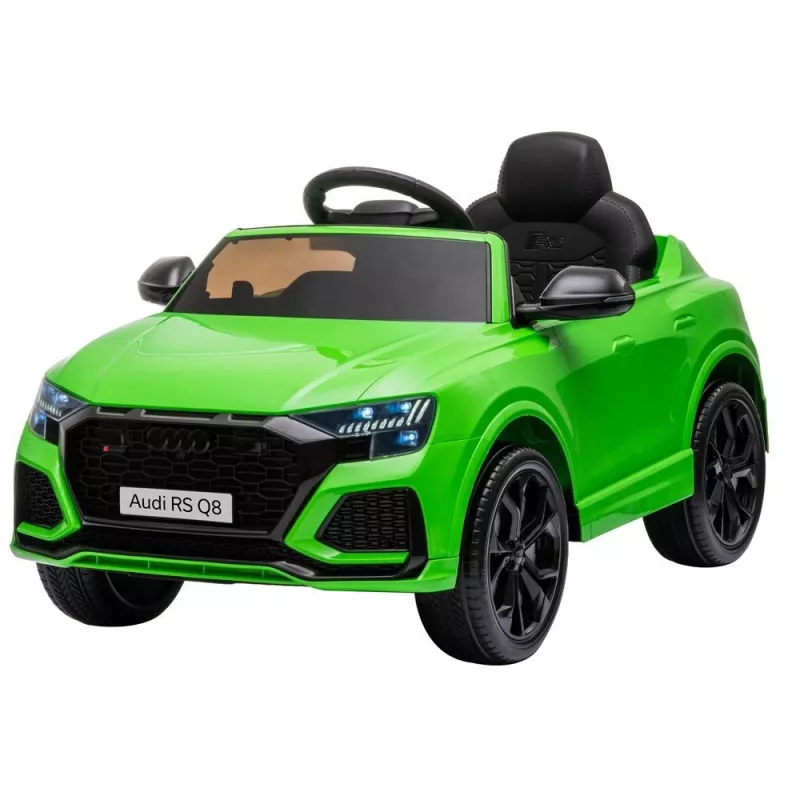 HUAWEI Audi RS Q8 baterijomis varomas automobilis su LED šviesomis, MP3 grotuvu ir nuotolinio valdymo pulteliu, žalias