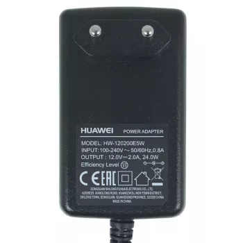 Huawei HW-120200E5W AC/DC maitinimo adapteris – 12V 2A (24W) vidaus maršrutizatoriaus maitinimo šaltinis, 90-264V įėjimas, juodos spalvos