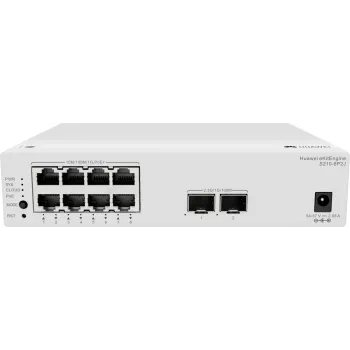 Huawei S210-8P2J valdomas L2 komutatorius su 8 Gigabit PoE+ prievadais ir 2 SFP uplinkais, 128W PoE biudžetu 98012922-001
