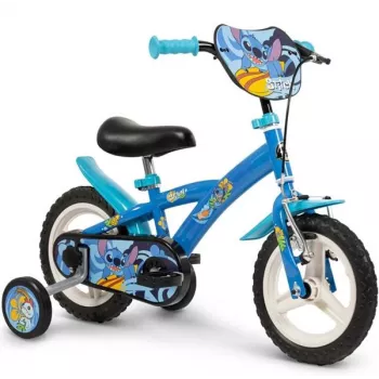 Huffy STITCH 12 vaikiškas dviratis – mėlynas, 12 colių ratai, plieninis rėmas, šoniniai ratukai, reguliuojamas sėdynė ir vairas
