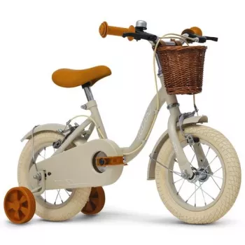 Huffy Vintage 12-Inch vaikiškas dviratis, pilkas su krepšeliu ir šoniniais ratukais