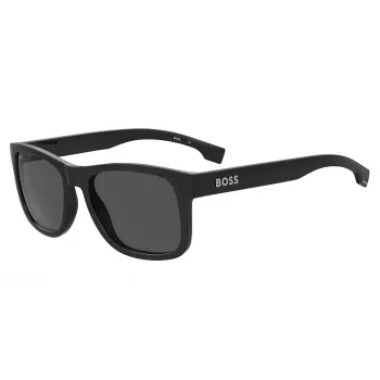 HUGO BOSS BLACK BOSS1568S807 stačiakampiai akiniai nuo saulės, juodi/pilki, 55/18/145 mm