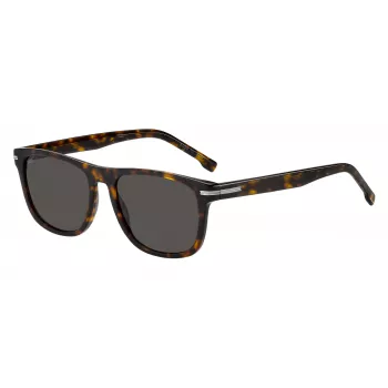 HUGO BOSS BLACK BOSS1626S086 Vyriški Akiniai nuo Saulės – Juodas Rėmelis, Pilki Lęšiai, 55/18/145 mm