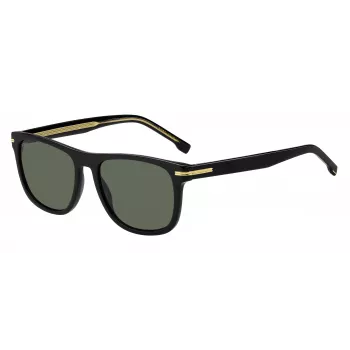 HUGO BOSS BLACK BOSS1626S807 Vyriški Akiniai Nuo Saulės Kvadratiniai Acetato Rėmeliai Juodi Pilki Lęšiai 55mm