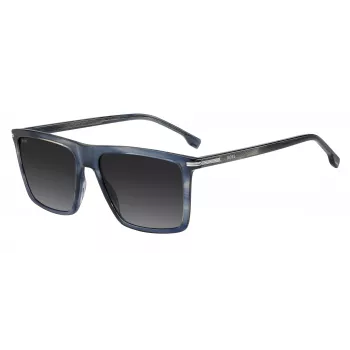 Vyriški Hugo Boss juodi akiniai nuo saulės BOSS1844S2W8 – pilki lęšiai, acetatinis rėmelis