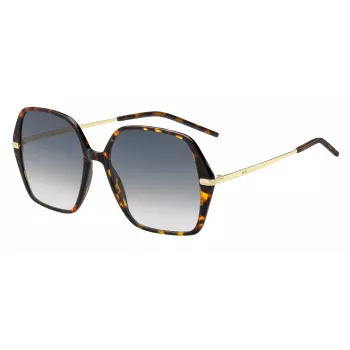 HUGO BOSS BLACK Moteriški Akiniai nuo Saulės BOSS1660S2IK - Stačiakampis Acetato Rėmelis su Pilkais Lęšiais