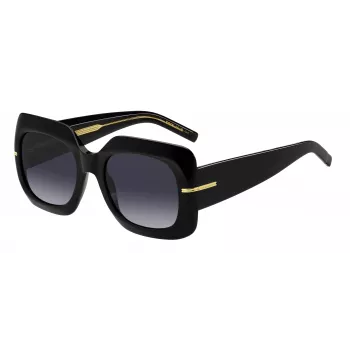 HUGO BOSS BLACK Moteriški Akiniai nuo Saulės BOSS1730S807 - Stačiakampis Acetato Rėmelis, Pilki Lęšiai, 54mm
