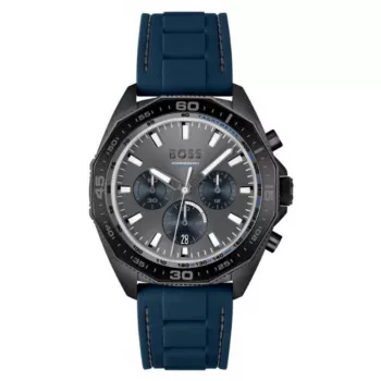 HUGO BOSS Vyriškas kvarcinis chronografinis laikrodis 1513972 44 mm nerūdijančio plieno mėlynu ciferblatu