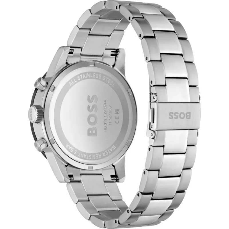 HUGO BOSS Vyrų laikrodis Velocity Chronograph 1513922 44mm Nerūdijantis plienas Mėlynas ciferblatas