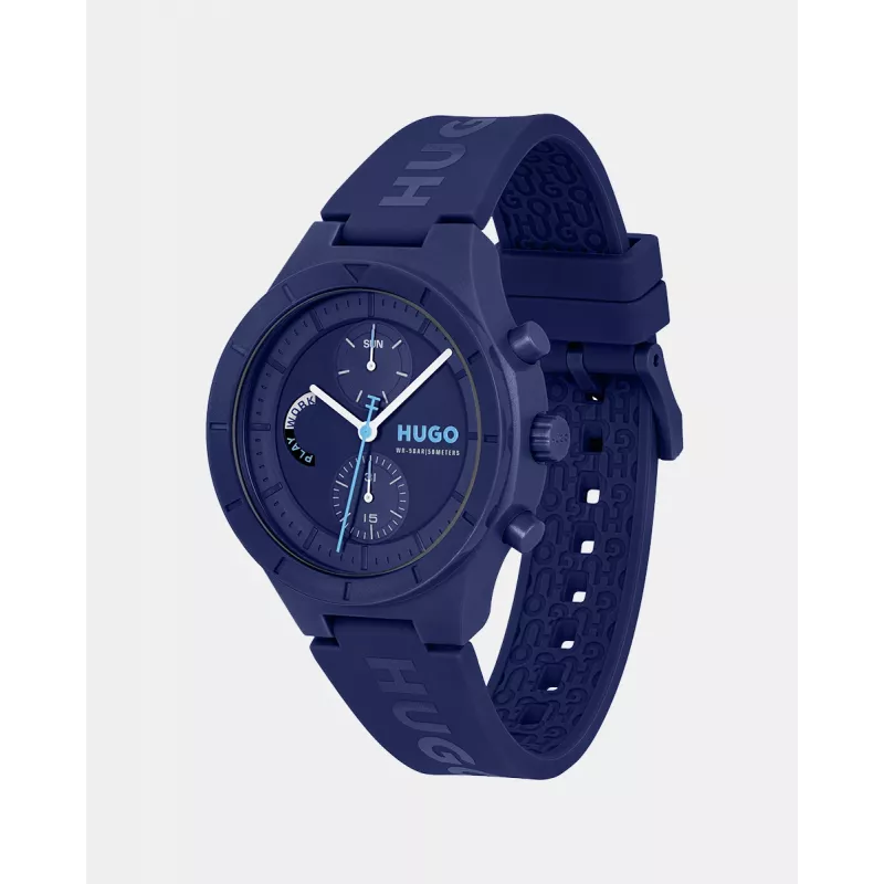 HUGO BOSS Velocity Vyriškas Chronografo Laikrodis 44mm Nerūdijantis Plienas Mėlynas Ciferblatas