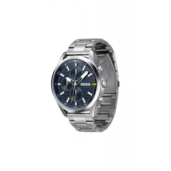 HUGO Vyriškas 1530163 Kvarcinis Analoginis Laikrodis 46mm Mėlynas Ciferblatas Rudo Odinio Dirželio