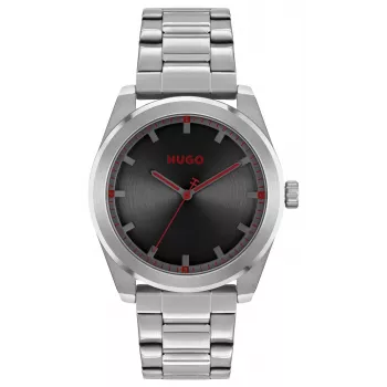 HUGO laikrodis vyrams 1570175 42mm nerūdijantis plienas juodas ciferblatas