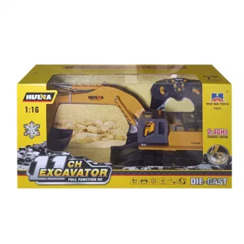 Huina 22747 1:16 RC Crawler Ekskavatorius su besisukančia kabina – nuotolinio valdymo, 15 kanalų, 2.4GHz su LED žibintais