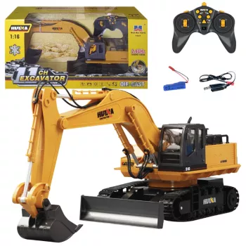 Huina 22747 1:16 RC Crawler Ekskavatorius su besisukančia kabina – nuotolinio valdymo, 15 kanalų, 2.4GHz su LED žibintais