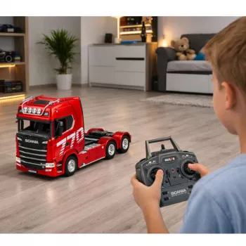 HUINA 32330 Scania 770S vilkikas su puspriekabe nuotolinio valdymo raudonas 1:18