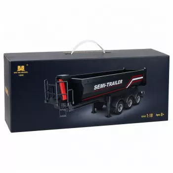 HUINA 32332 RC metalinis savivartis puspriekabė 1:18 mastelio juoda