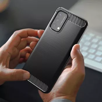 Hurtel Carbon Case Flexible Cover for OnePlus Nord N200 5G Black