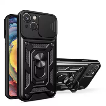 Hurtel Hybrid Armor Camshield Case for Huawei nova Y90 Armored Case with Camera Cover Black
