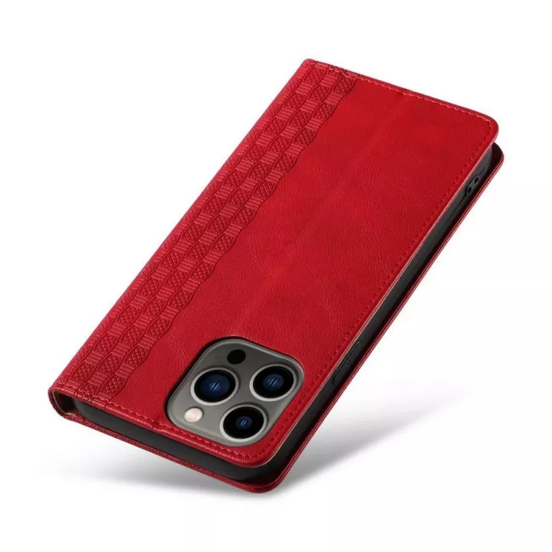 Hurtel Magnet Strap Case, skirtas iPhone 13 Pro Max – Dėklas su pinigine, nuimamu dirželiu ir pakabuku – Raudona