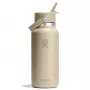 Hydro Flask Wide Mouth 32 oz Flex Straw Cap Vacuum Insulated Stainless Steel Water Bottle - Oat