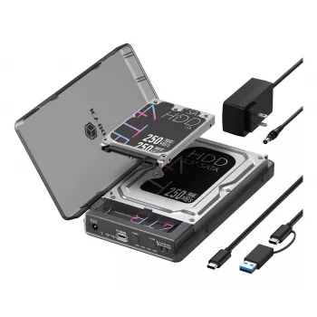 ICY BOX Docking and Clone Station for M.2 NVMe SSD ir 2.5/3.5 SATA