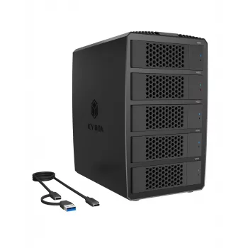 ICY BOX IB-RD3705-CU3 RAID sistema 5x 2.5/3.5 SATA HDD iki USB 3.2 Gen 1, 5 Gbps, RAID 0/1/10/3/5/Single/Large/Clone