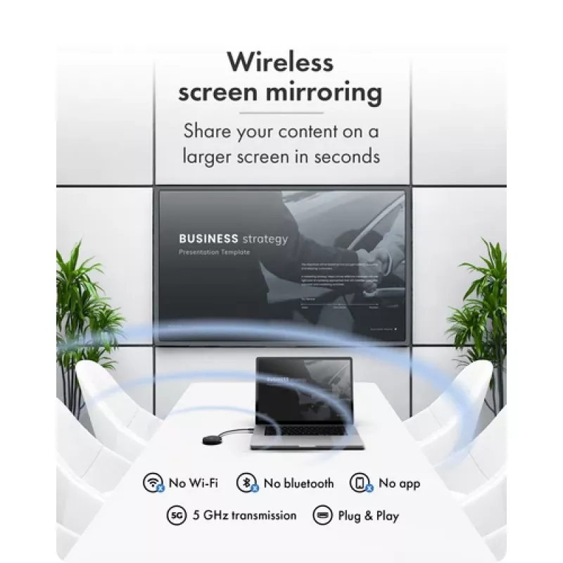 Icy Box IB-WL101 belaidis HDMI siųstuvo-imtuvo rinkinys – USB-C į HDMI, Full HD 1080p, 30 m veikimo nuotolis, juodos spalvos
