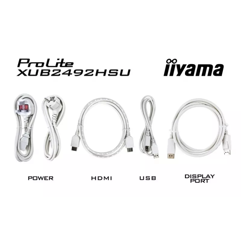 iiyama ProLite XUB2492HSU-W6 24 inch IPS Full HD 100Hz monitoris su USB hub, 0.4ms, baltas