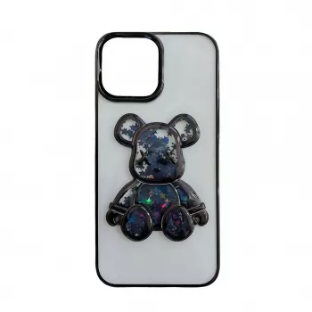 iLike Apple iPhone 13 silikoninis dėklas su Desire Bear raštu, juodas