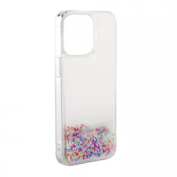 iLike Apple iPhone 13 Silicone Case Water Glitter Rainbow