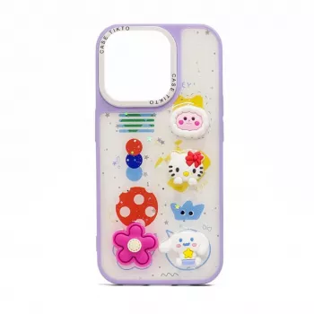 iLike Apple iPhone 14 Epoxy Cartoon Cover Purple