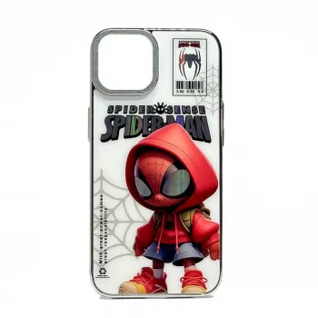 iLike Apple iPhone 14 PC Silicone dėklas Spider Sense baltas raudonas