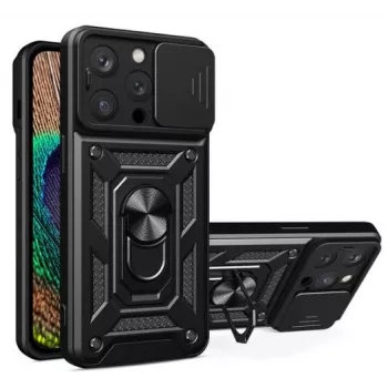 iLike Apple iPhone 14 Pro Max Armor Camshield Case Black
