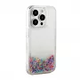 iLike Apple iPhone 15 Pro Silicone Case Water Glitter Rainbow