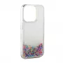 iLike Apple iPhone 15 Silicone Case Water Glitter Rainbow