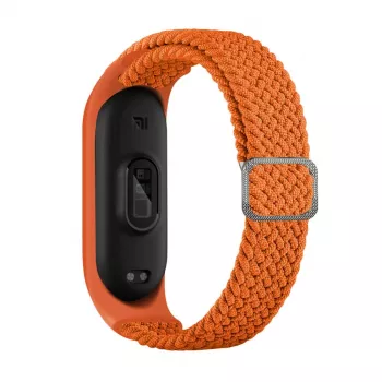 iLike Braided Fabric Strap, skirta Xiaomi Mi Band 3/4/5/6 - Oranžinė