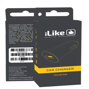iLike automobilinis įkroviklis ICC01 juodas