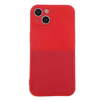 iLike Card Cover dėklas su kortele, skirtas Samsung Galaxy A13 4G, raudonas