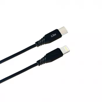 iLike įkrovimo laidas Type-C į Lightning CTL01 juodas